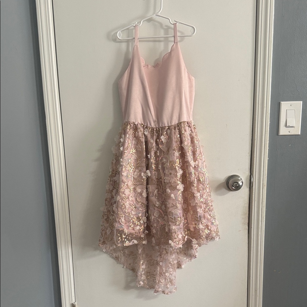 Rare Editions Pink Sequin Floral Dress - Picture 2 of 4